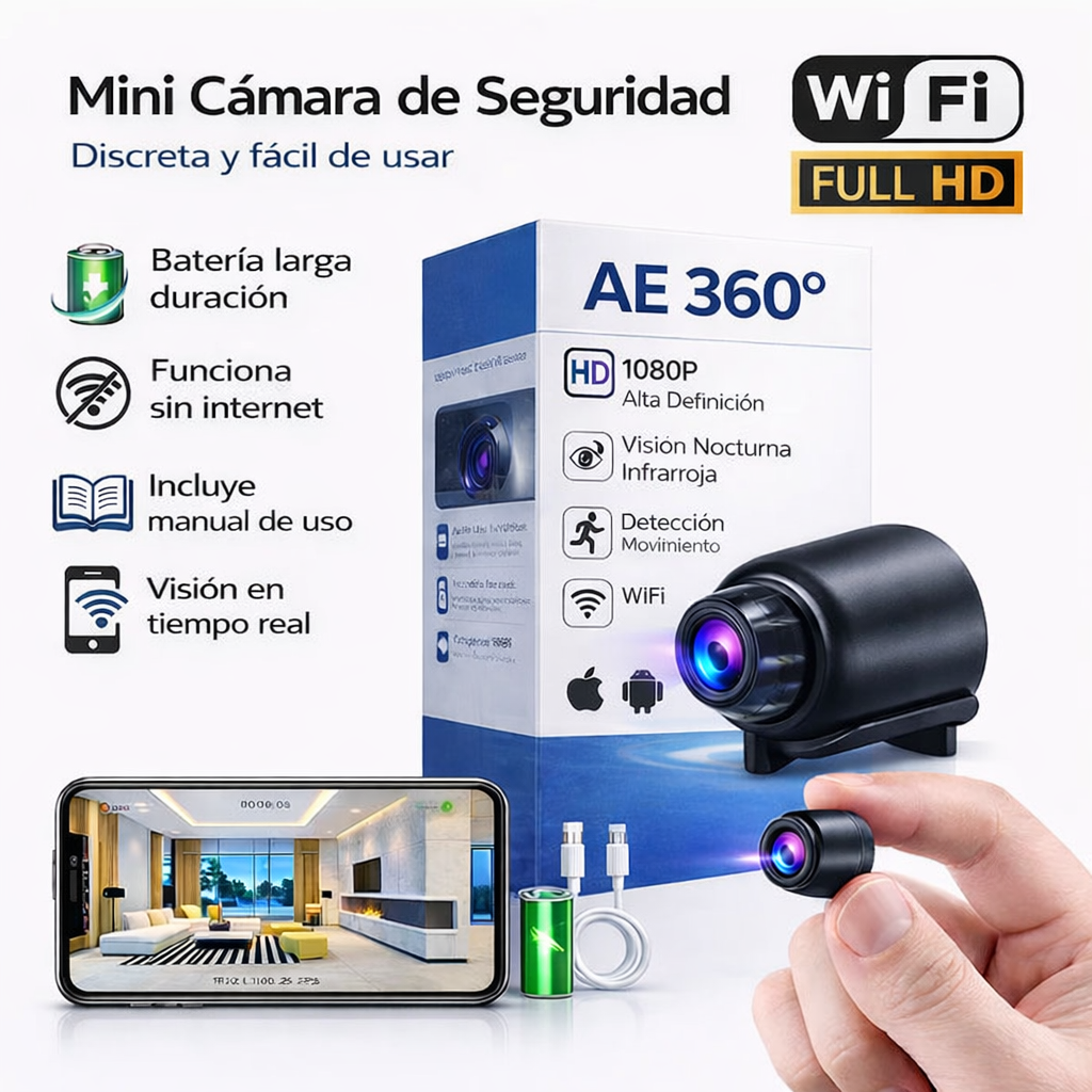 Mini Cámara Full HD 4K UltraVision™